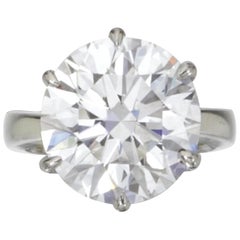 GIA Certiffied 2.52 Carat Round Brilliant Cut Diamond Platinum Ring 3x