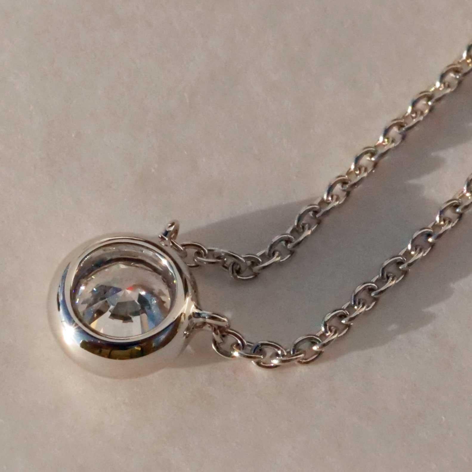 Women's or Men's GIA Certificate Brilliant Necklace 0.50 ct Color   River D    SI Cut VERY GOOD For Sale