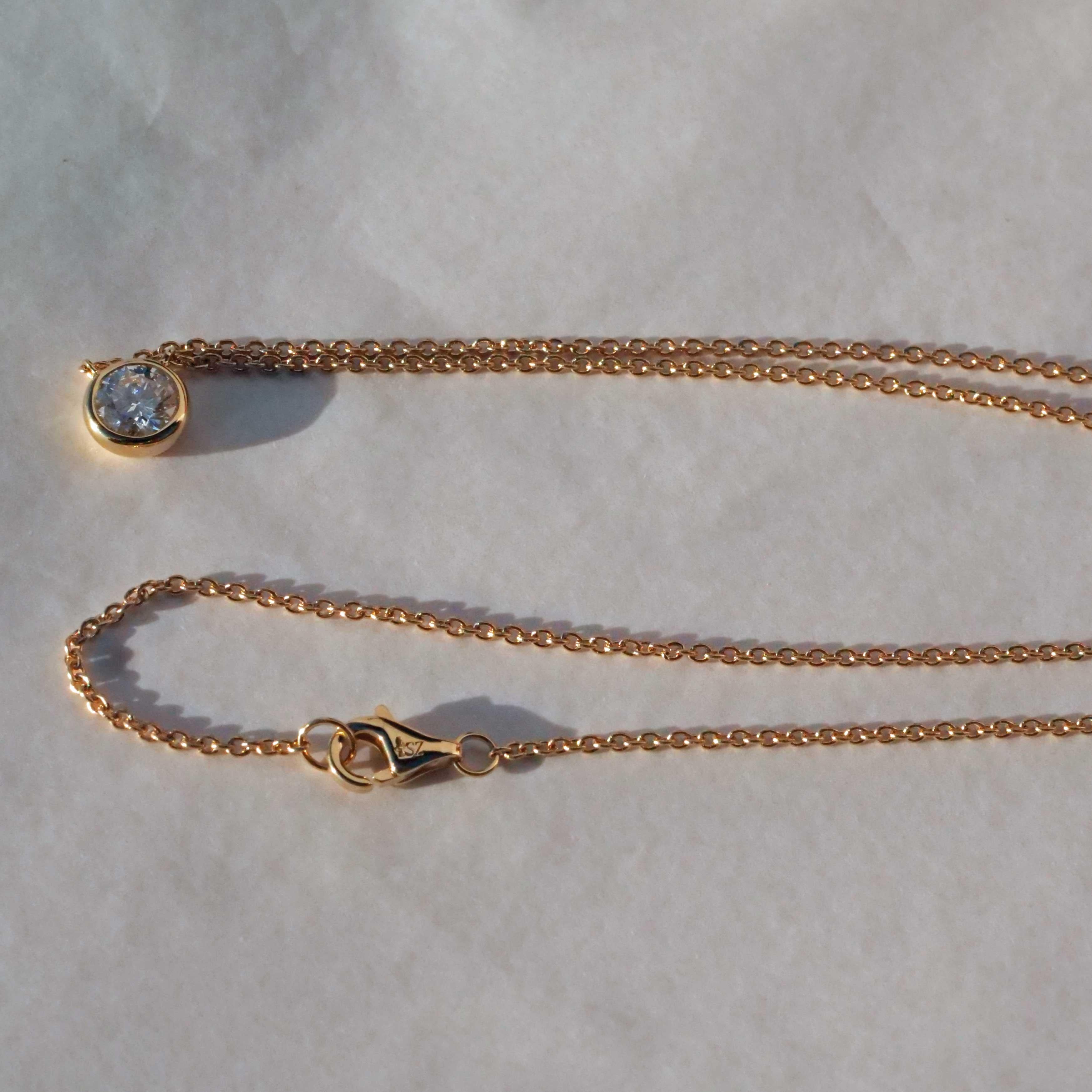 GIA Zertifikat Brillant Halskette 0,51 ct Farbe   Fluss E    SI1 Schliff EXCELLENT  für Damen oder Herren im Angebot