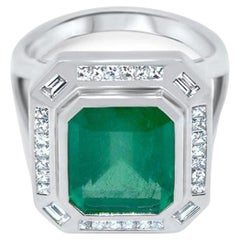 GIA Certificate Manifique Emerald Platinum Ring