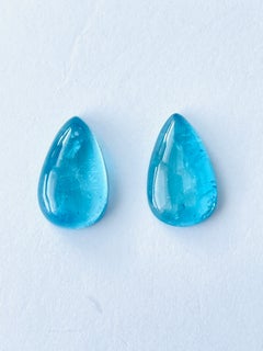 GIA Certificate Unheated Brazil Paraiba cabochon pair 20 Ct Size for collection