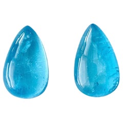 GIA Certificate Unheated Brazil Paraiba cabochon pair 20 Ct Size for collection