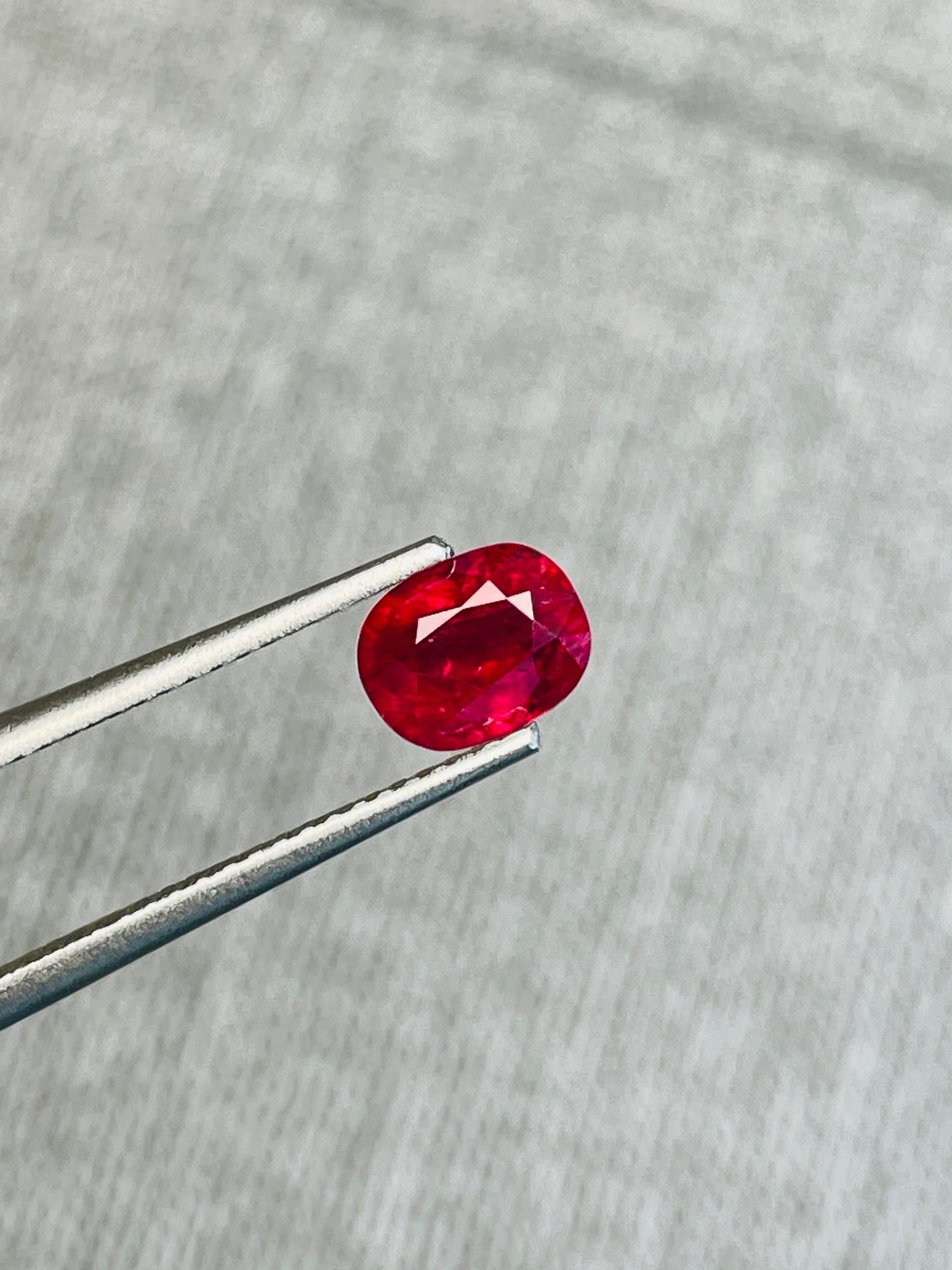 Women's or Men's GIA certificate Unheated Burma Ruby Pigeon Blood color 1.17ct