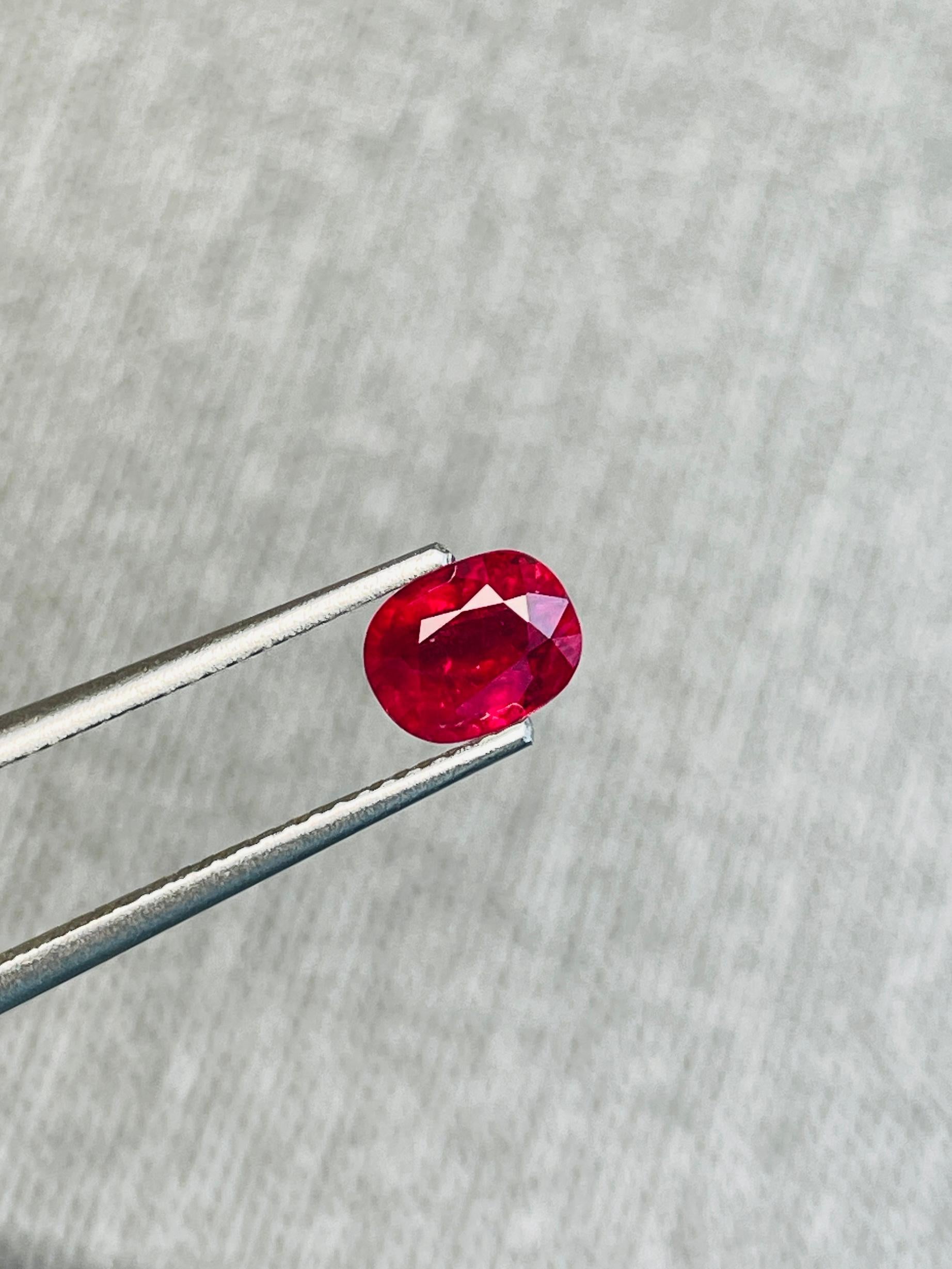 GIA certificate Unheated Burma Ruby Pigeon Blood color 1.17ct 1