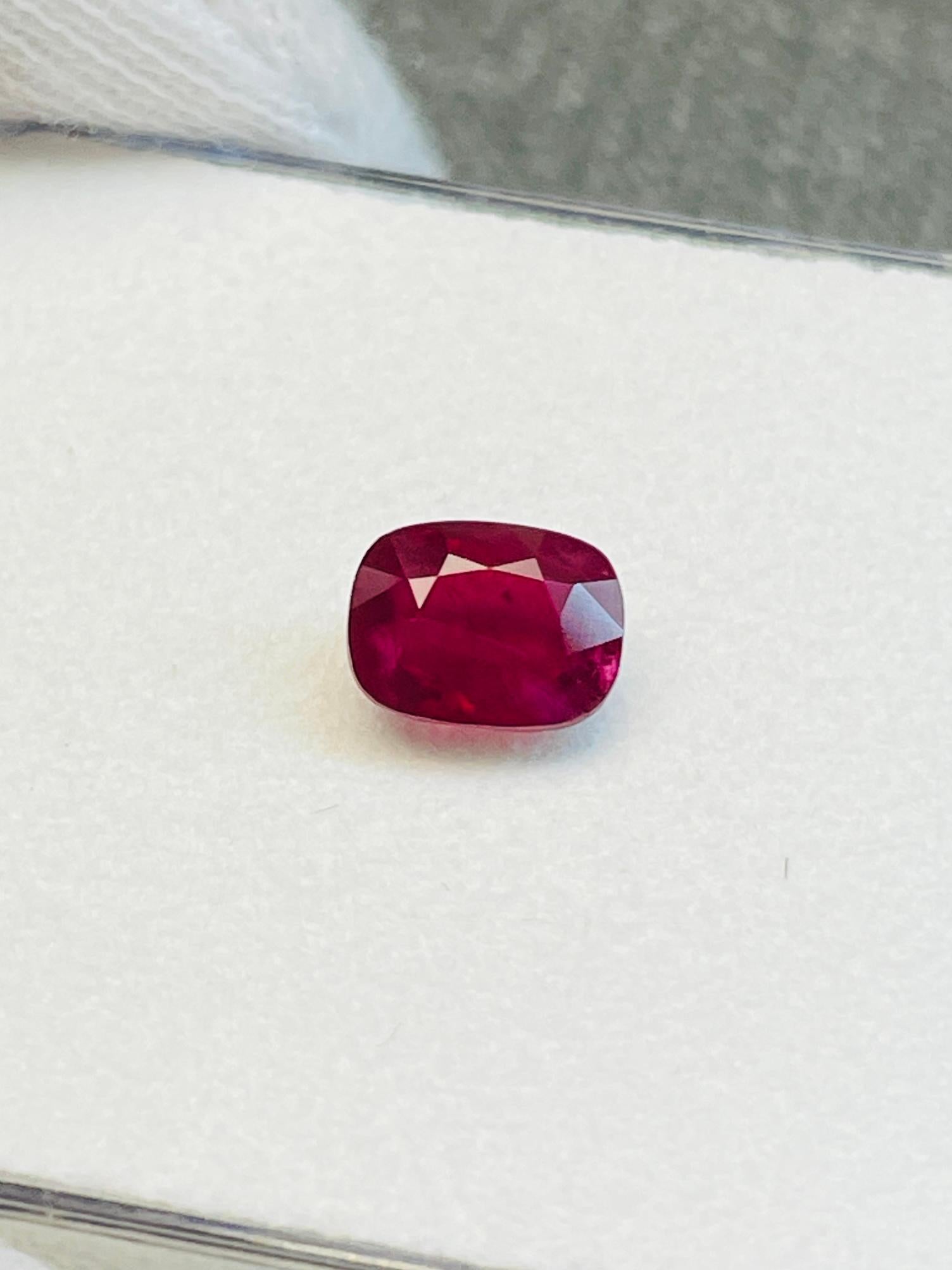 Oval Cut GIA certificate Unheated Burma Ruby Pigeon Blood deep red color 1.59ct  For Sale