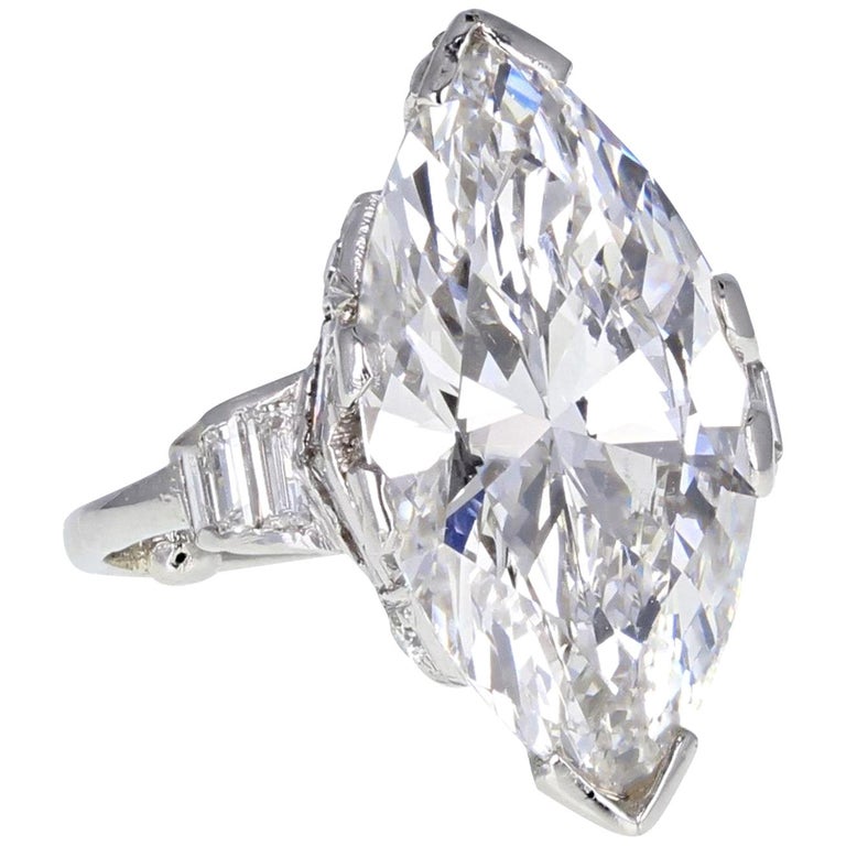 GIA Certificated Internally Flawless Marquise Diamond Solitaire ...