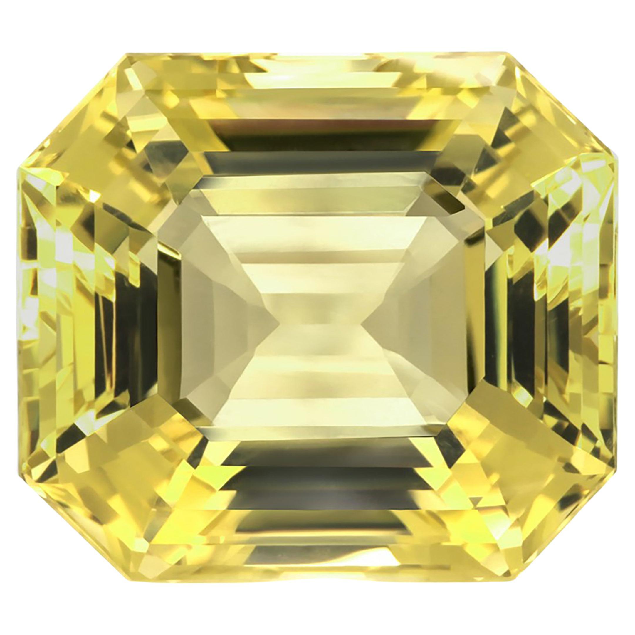 GIA Certified No Treatment Octagonal Natural Quartz Citrine Weighing 42.43 Carat For Sale