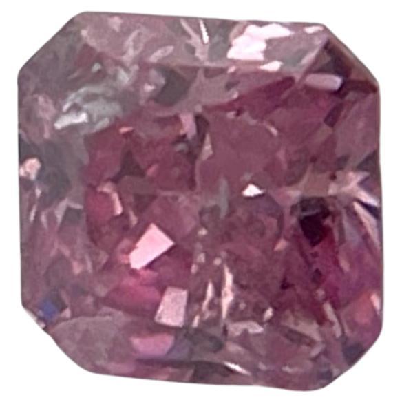 GIA Certified 0.14 TCW Radiant Fancy Intense Purple Pink Natural Diamond For Sale