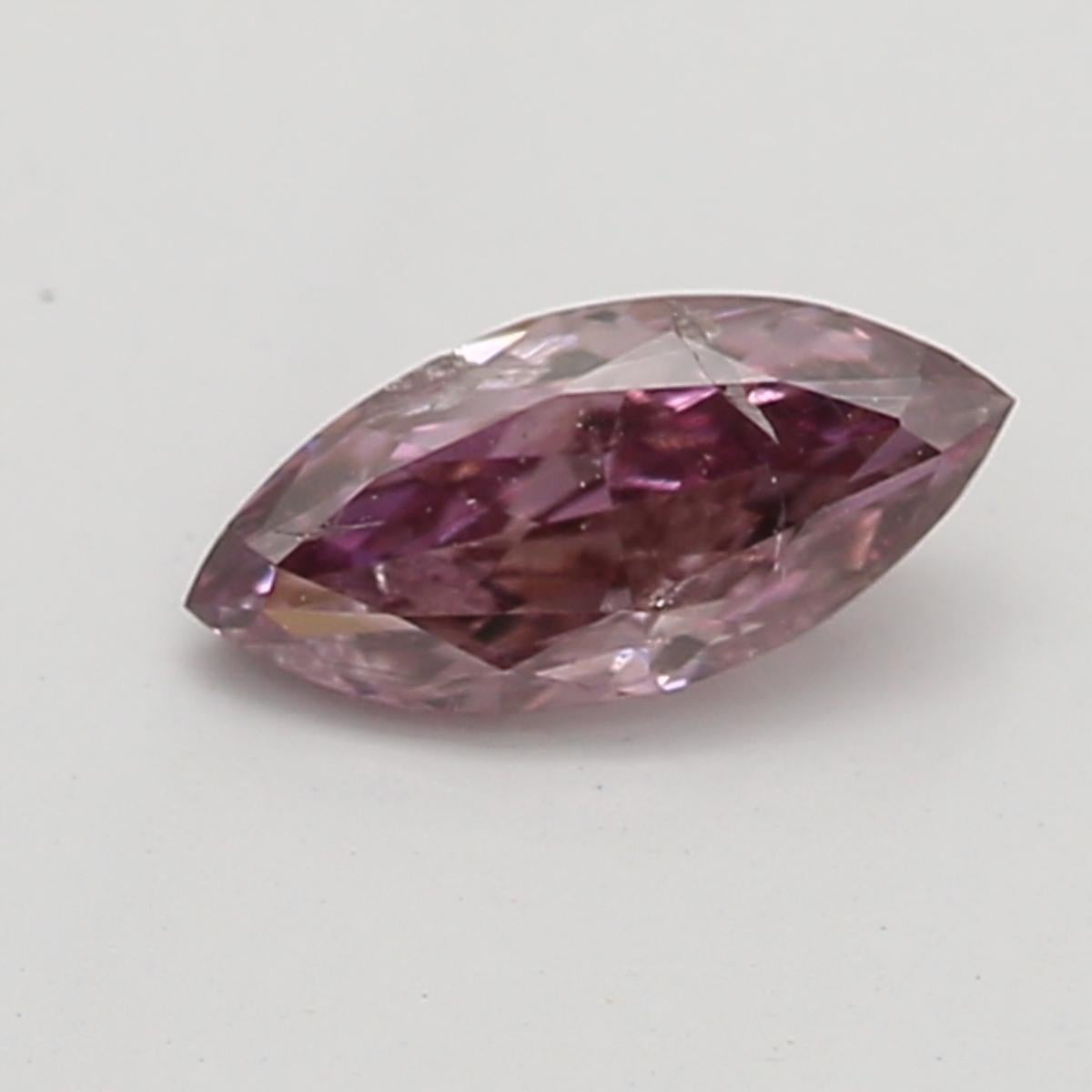 da uomo o donna GIA certificato 0,15 Carati Fancy Deep Brownish Purple Pink Diamond in vendita