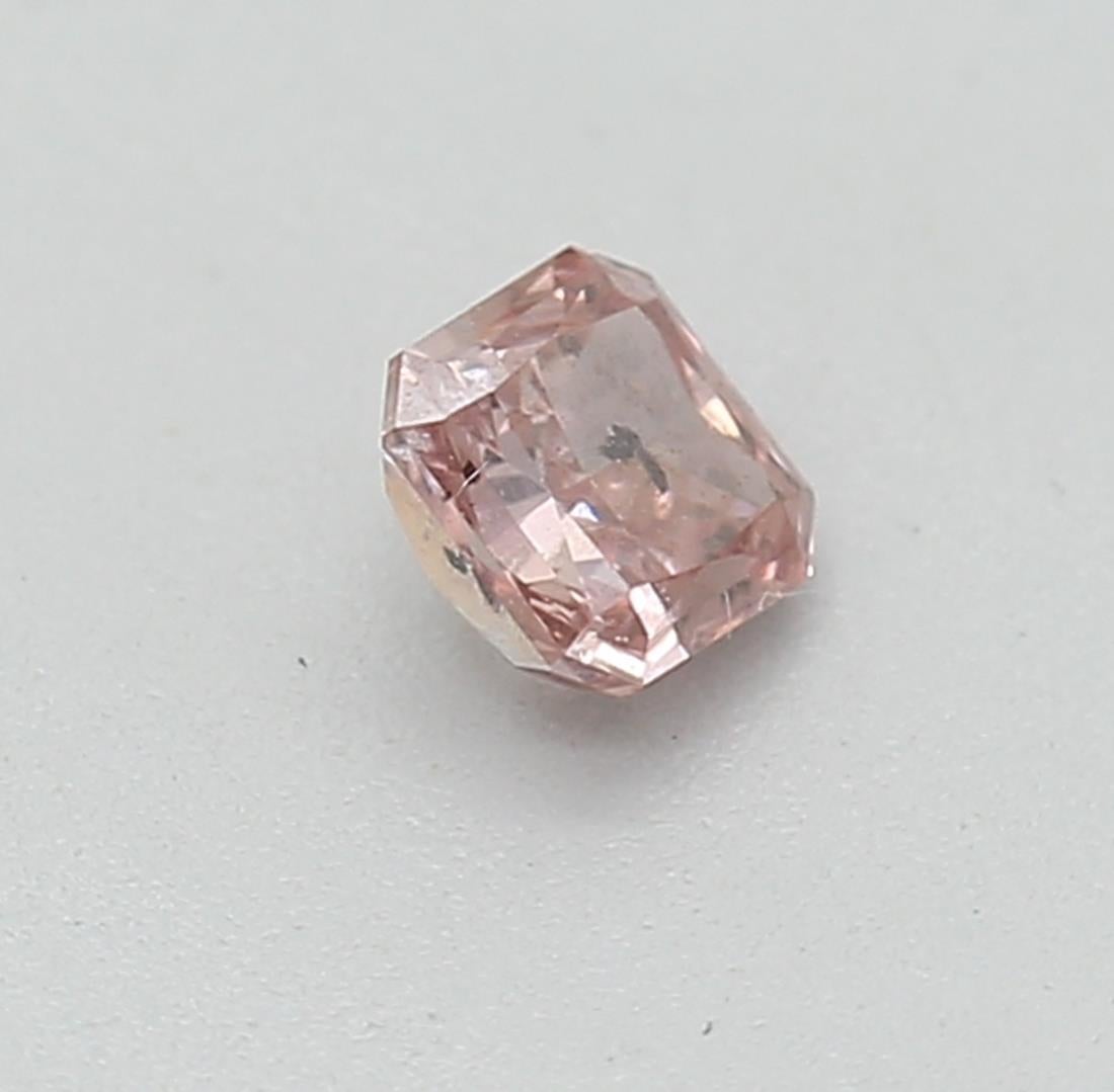 Women's or Men's GIA Certified 0.15 Carat Fancy Intense Pink I1 Clarity Diamond For Sale
