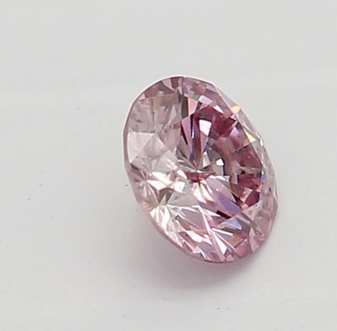 Women's or Men's GIA Certified 0.15 Carat Fancy Intense Purplish Pink I1 Clarity Diamond For Sale