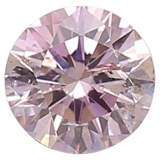 Diamante certificado por GIA de 0,15 quilates de color rosa violáceo intenso I1 de pureza