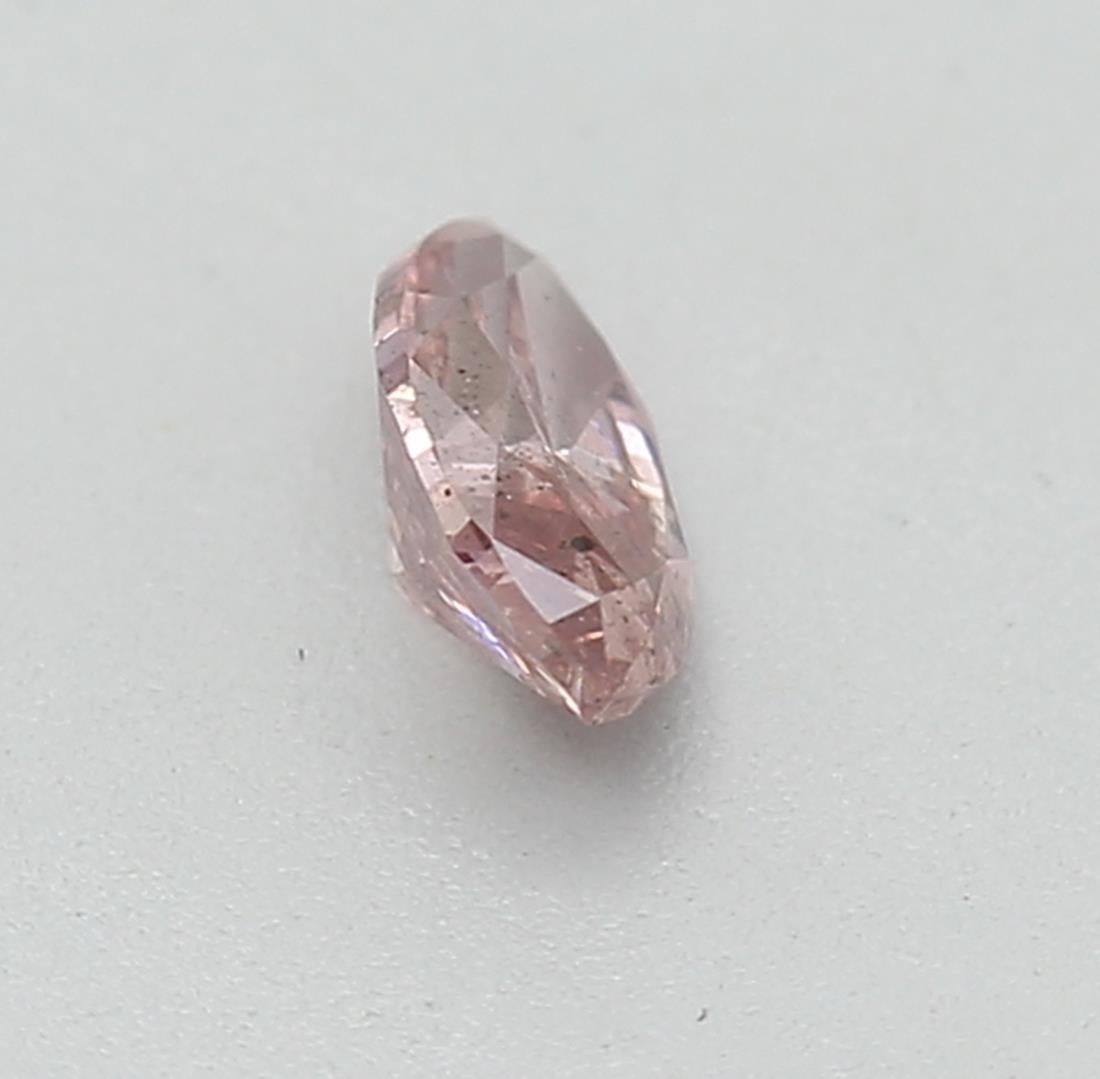 da uomo o donna Diamante certificato GIA da 0,16 carati Fancy Brownish Pink con purezza SI2 in vendita