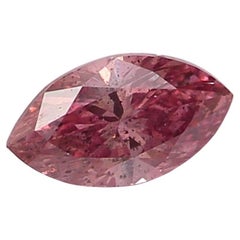 Diamante certificado por GIA de 0,16 quilates de color rosa pardusco fantasía con claridad SI2