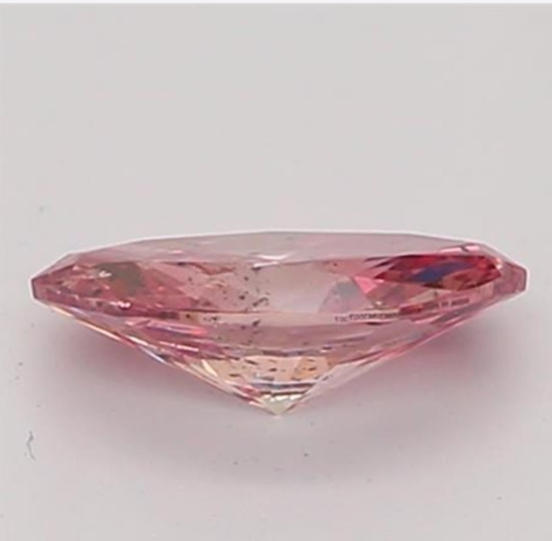 Women's or Men's GIA Certified 0.16 Carat Fancy Deep Pink SI2 Clarity Diamond For Sale