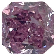 GIA zertifiziert 0,18 TCW Radiant Fancy Intense Purplish Pink Natural Diamond