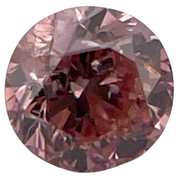 GIA Certified 0.18 TCW Round Fancy Brown-Pink Natural Diamond For Sale