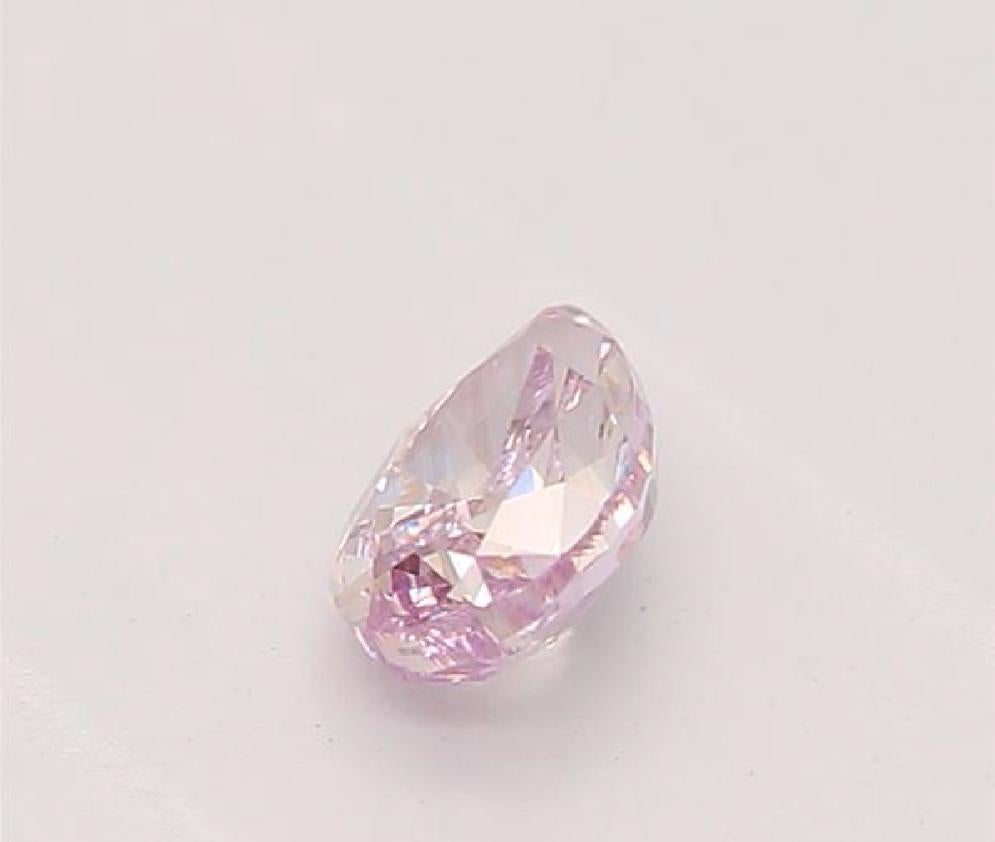 Women's or Men's GIA Certified 0.19 Carat Fancy Pink Purple VS2 Clarity Diamond For Sale