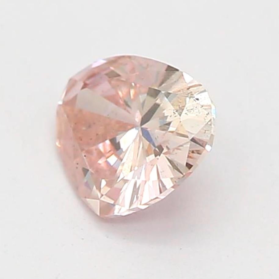 Heart Cut GIA Certified 0.20 Carat Fancy Light Brownish Pink SI1 Clarity Diamond For Sale