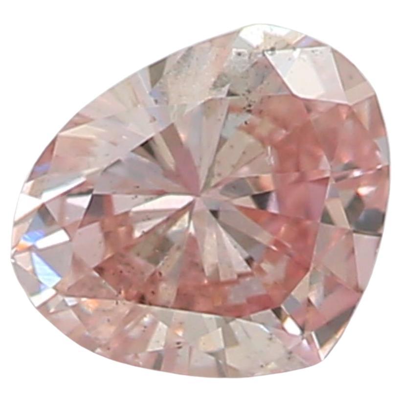 GIA Certified 0.20 Carat Fancy Light Brownish Pink SI1 Clarity Diamond For Sale