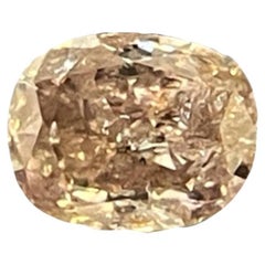 GIA Certified 0.20 TCW Cushion Fancy Pinkish Brown Natural DIamond