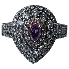 GIA Certified 0.21 Carat Pink Diamond with Addition 1.11 Carat Pink White Ring