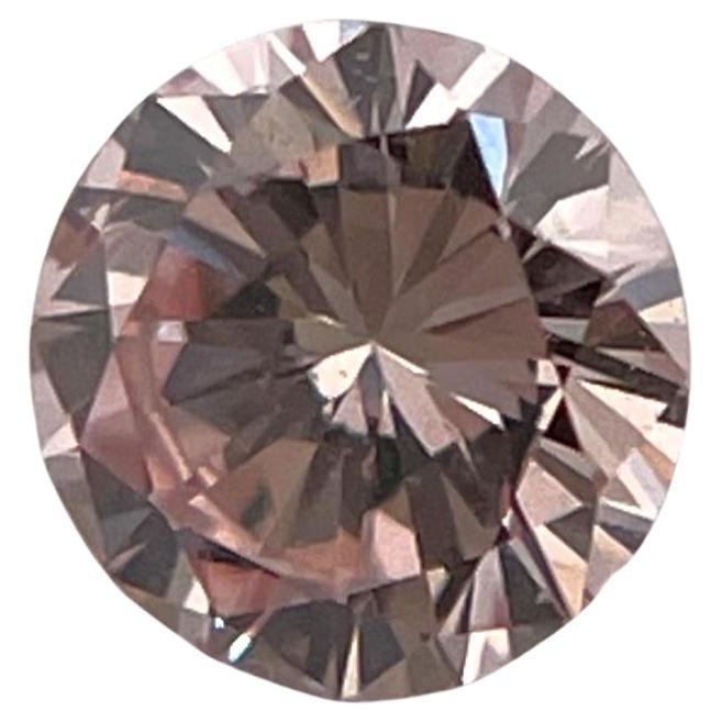 GIA Certified 0.22 TCW Round Fancy Brown Pink Natural Diamond For Sale