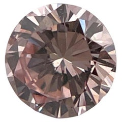 GIA Certified 0.22 TCW Round Fancy Brown Pink Natural Diamond