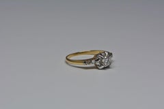 GIA Certified 0.24 Carat Diamond Platinum and Yellow Gold Ring by Birks