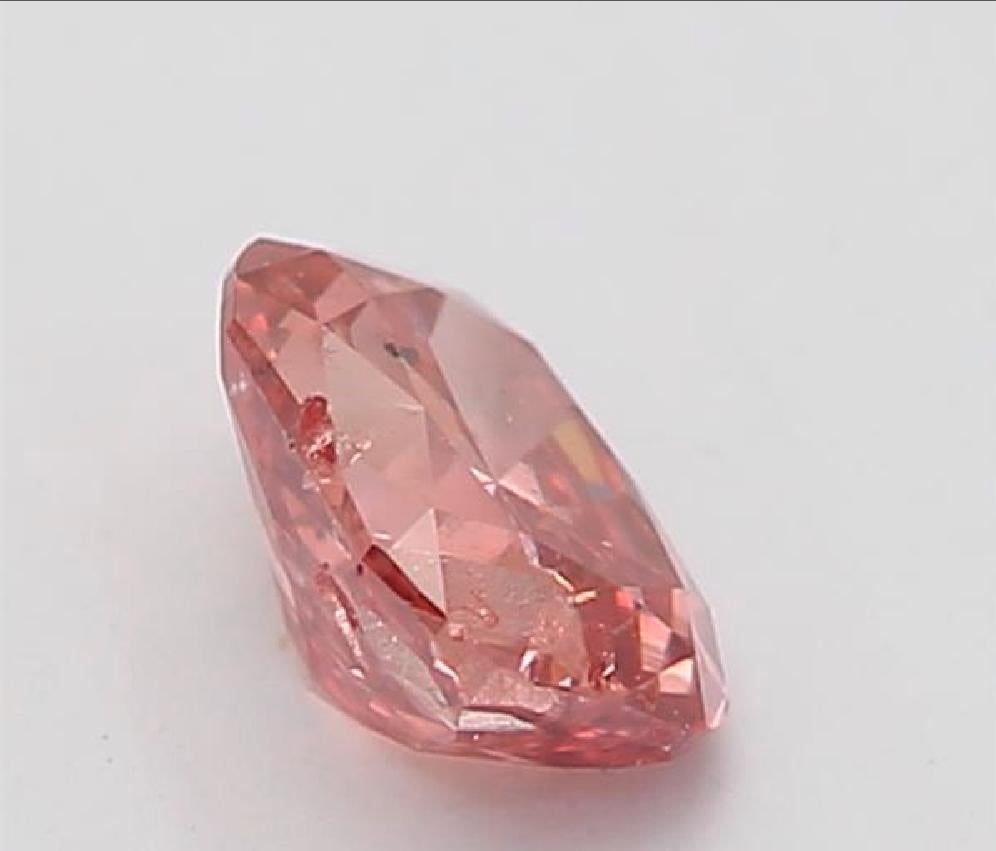 Women's or Men's GIA Certified 0.24 Carat Fancy Deep Orangy Pink Diamond For Sale