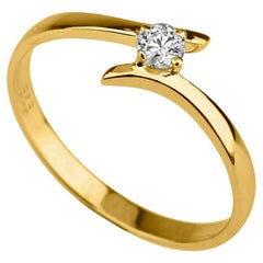 GIA Certified 0.25 Carat D Flawless Petite Diamond Ring in 18K Yellow Gold