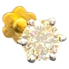 GIA Certified 0.25 Carat D Flawless Round Brilliant Diamond Nose Stud 18K Gold