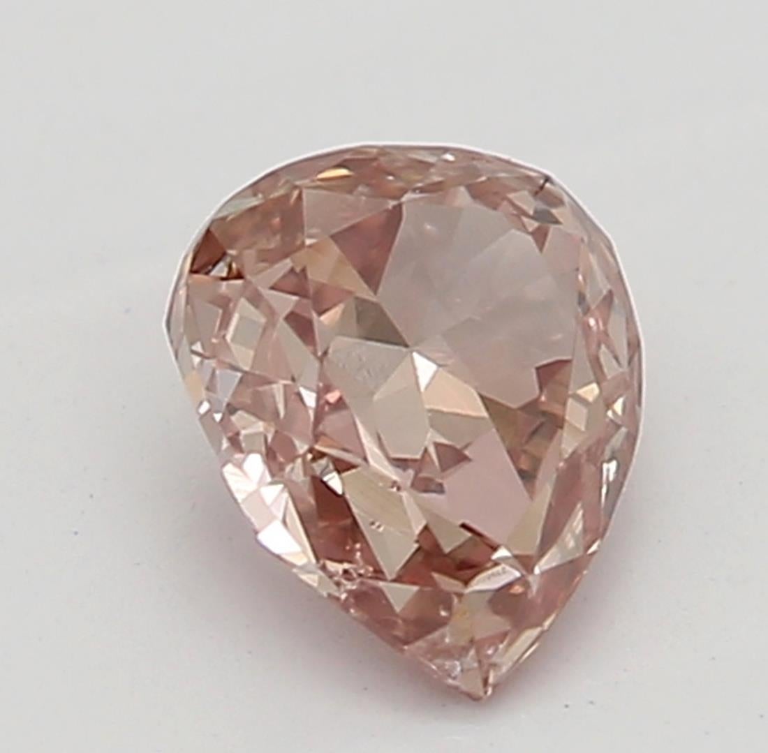 GIA Certified 0.25 Carat Fancy Brownish Orangy Pink SI2 Clarity Diamond For Sale 1