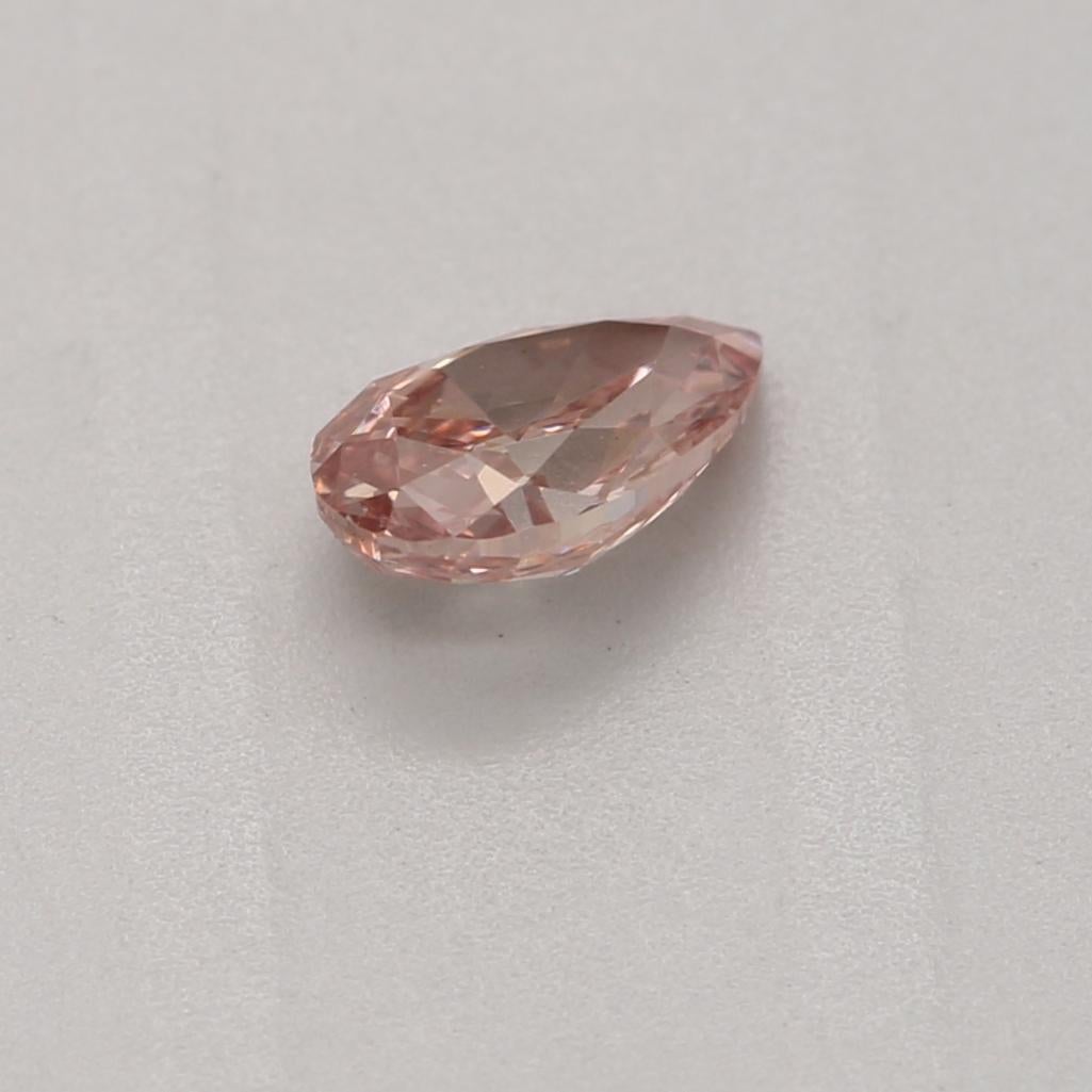 Taglio a goccia Diamante certificato GIA da 0,25 carati di colore rosa bruno-arancio VS2 di chiarezza in vendita