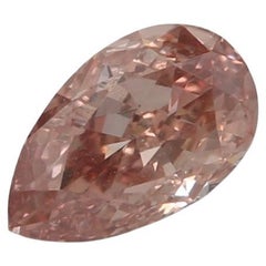 GIA Certified 0.25-Carat Fancy Brownish Orangy Pink VS2 Clarity Diamond