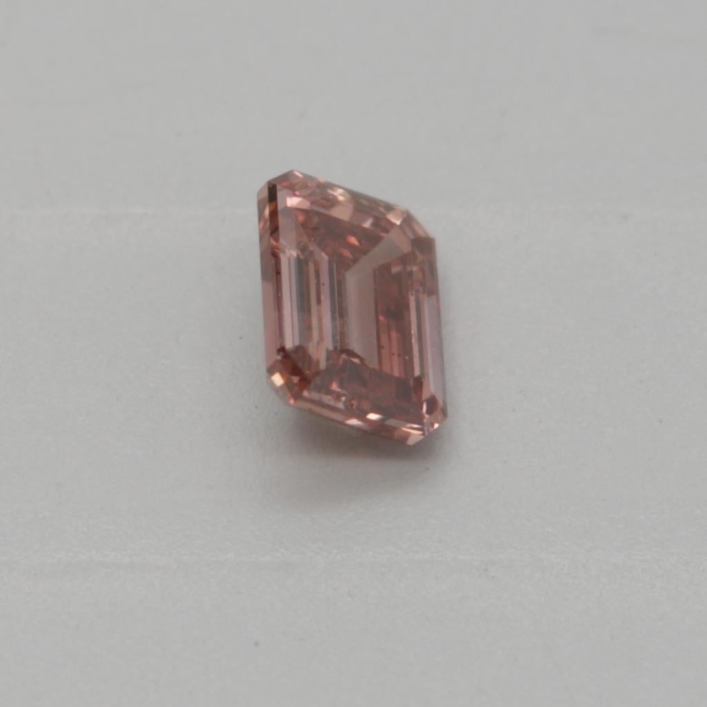 da uomo o donna Diamante certificato GIA da 0,25 carati Fancy Deep Brownish Orangy Pink con purezza SI2 in vendita
