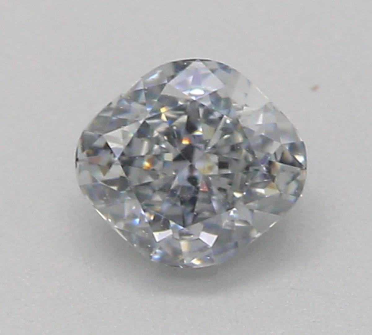 Certificate: GIA
Report Number: 2296566522
Shape And Cut: Cushion
Carat Weight: 0.25 carat
Measurements: 3.63 x 3.60 x 2.22 mm
Color Grade: Fancy Gray Blue

FEATURES OF THE DIAMOND:

Our Fancy Gray Blue Diamond is a unique and sophisticated blend of