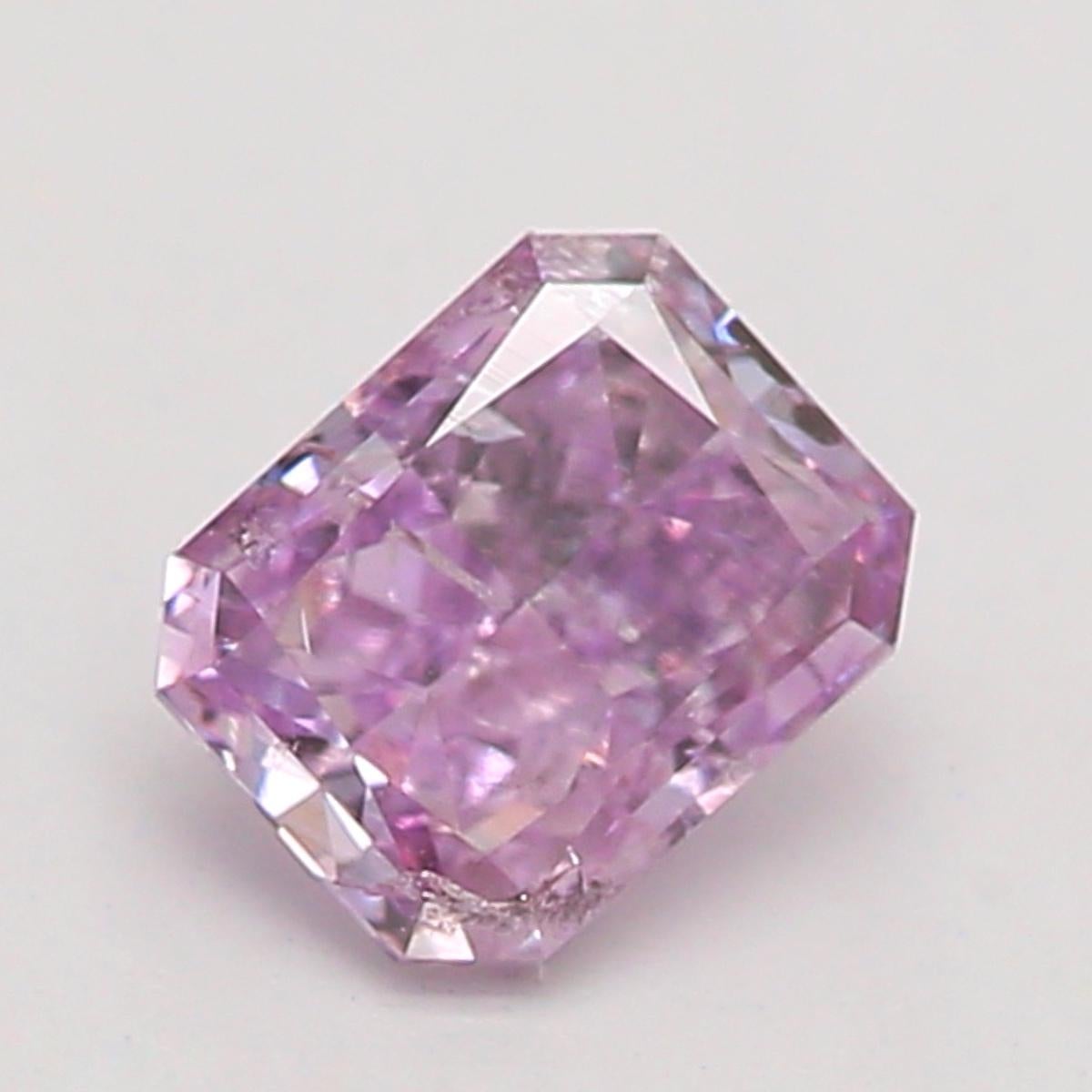 Certificate: GIA
Report Number: 2185335781
Shape And Cut: Radiant
Carat Weight: 0.25 carat
Measurements: 4.02 x 3.25 x 2.09 mm
Color Grade:  Fancy Pinkish Purple

FEATURES OF THE DIAMOND:

This fancy pinkish purple diamond is a rare and highly