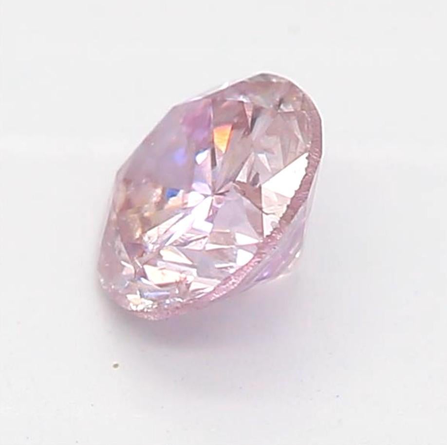 Round Cut GIA Certified 0.25 Carat Fancy Purple Pink I2 Clarity Diamond For Sale