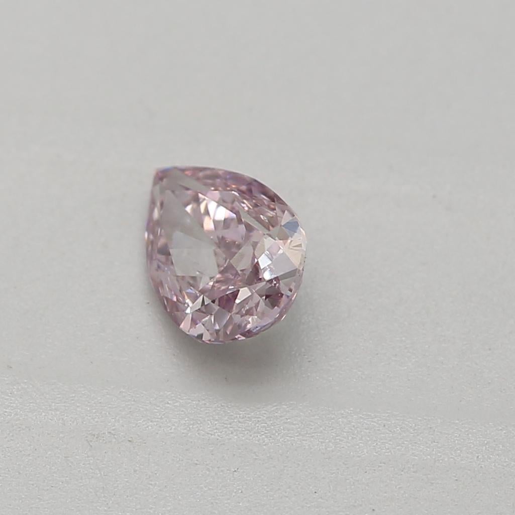 Pear Cut GIA Certified 0.25 Carat Fancy Purple Pink SI2 Clarity Diamond For Sale
