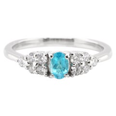 GIA Certified 0.26 Carat Brazilian Paraiba Tourmaline Ring set in Platinum