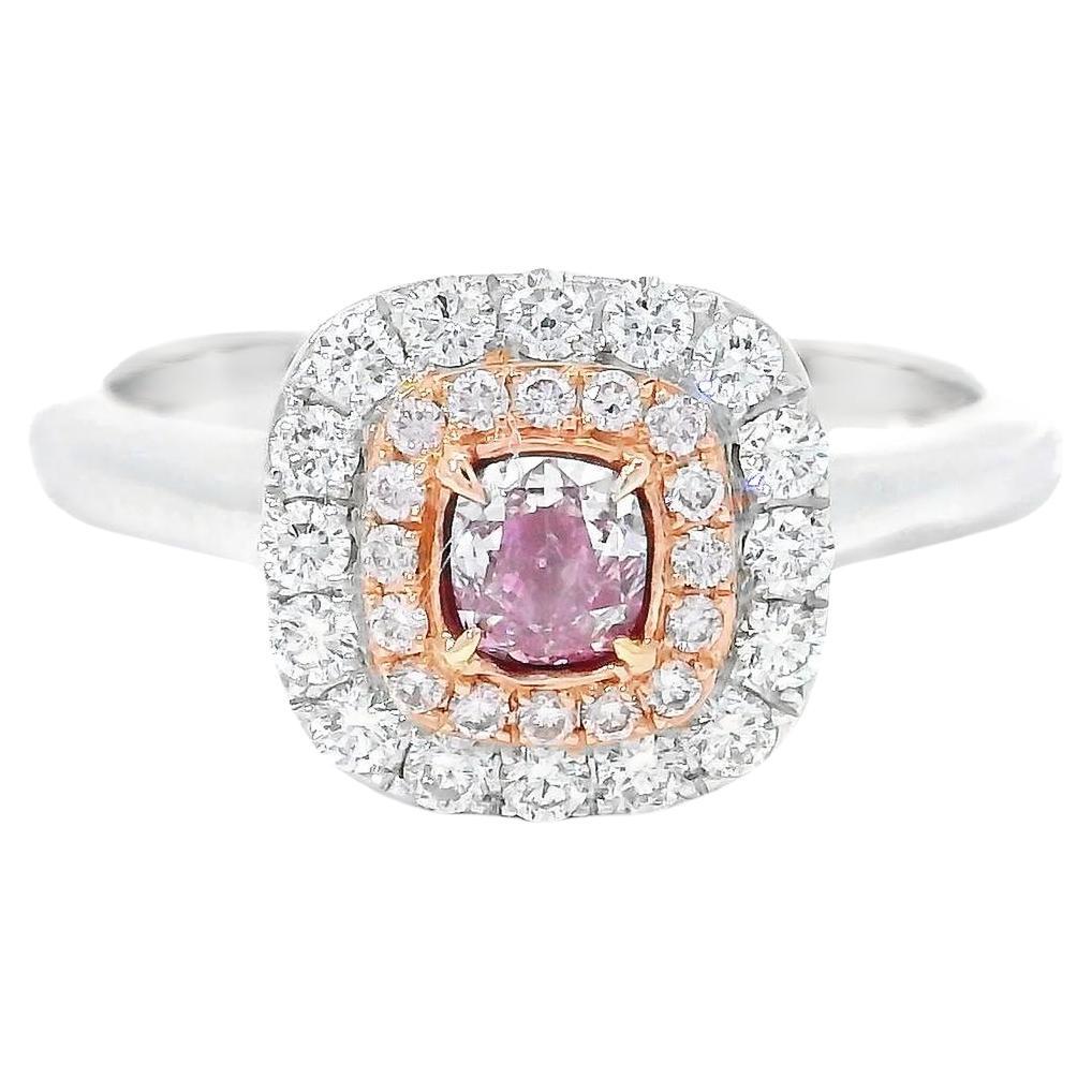 GIA Certified 0.26 Carat Faint Pink SI1 Clarity Diamond Ring