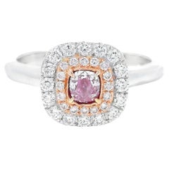 GIA Certified 0.26 Carat Faint Pink SI1 Clarity Diamond Ring