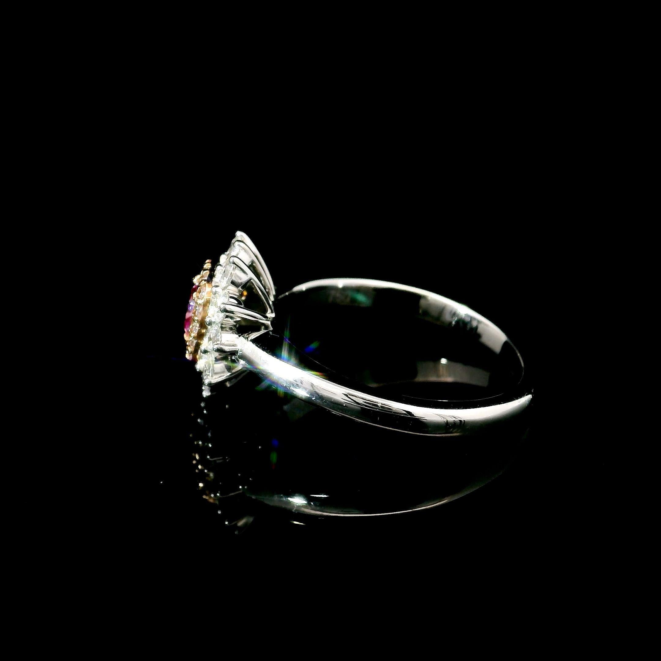 Anello con diamante certificato GIA da 0,26 carati di colore rosa tenue con purezza VS1 in vendita 1