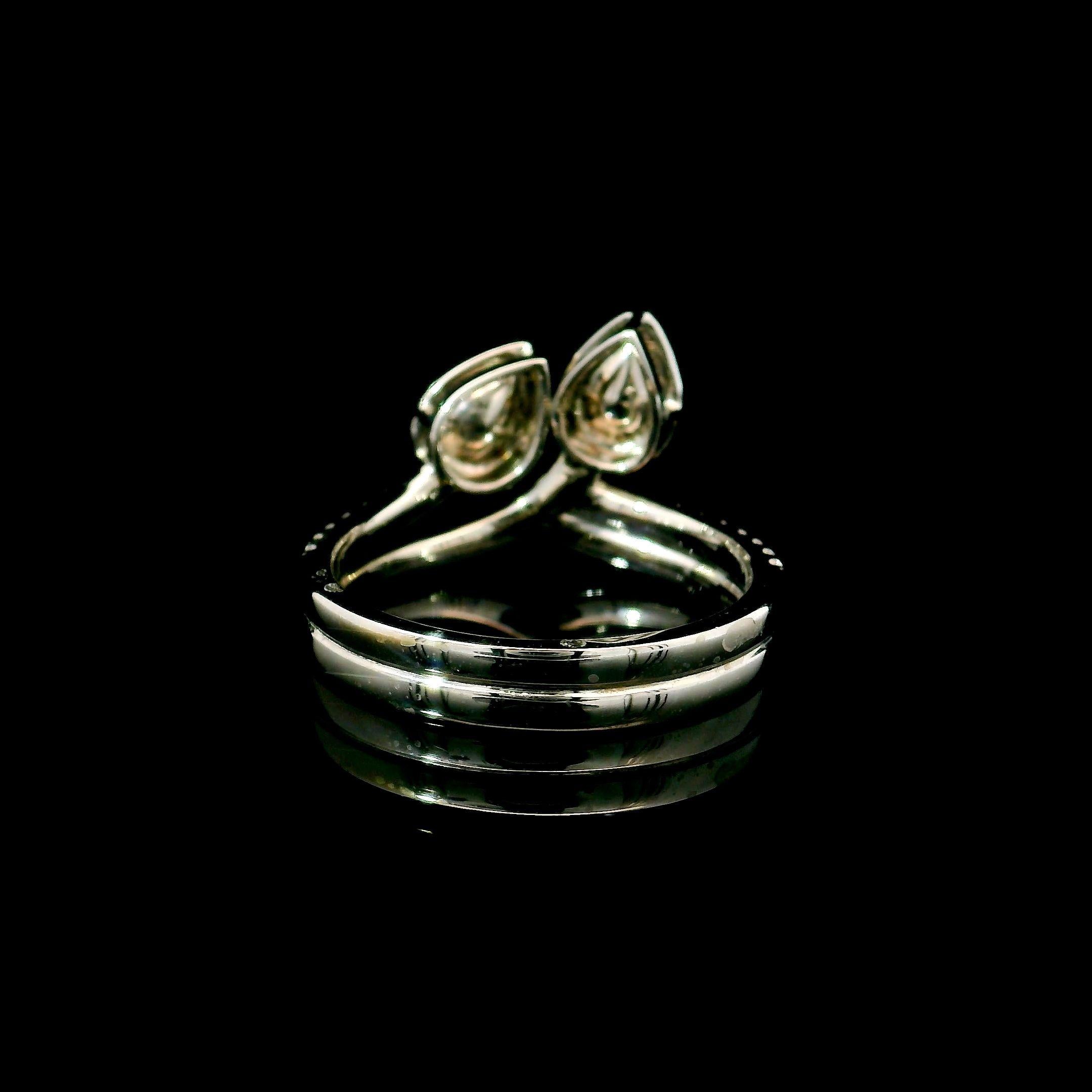 da uomo o donna Anello certificato GIA 0,26 CT giallo tenue intenso VS2 / 0,30 CT rosa tenue I1 18 K. in vendita