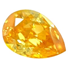 GIA Certified 0.26ct Natural Untreated Fancy Deep Orange Yellow Diamond Pear VS1