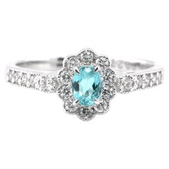 GIA Certified 0.27 Carat Brazilian Paraiba Tourmaline Ring Set in Platinum