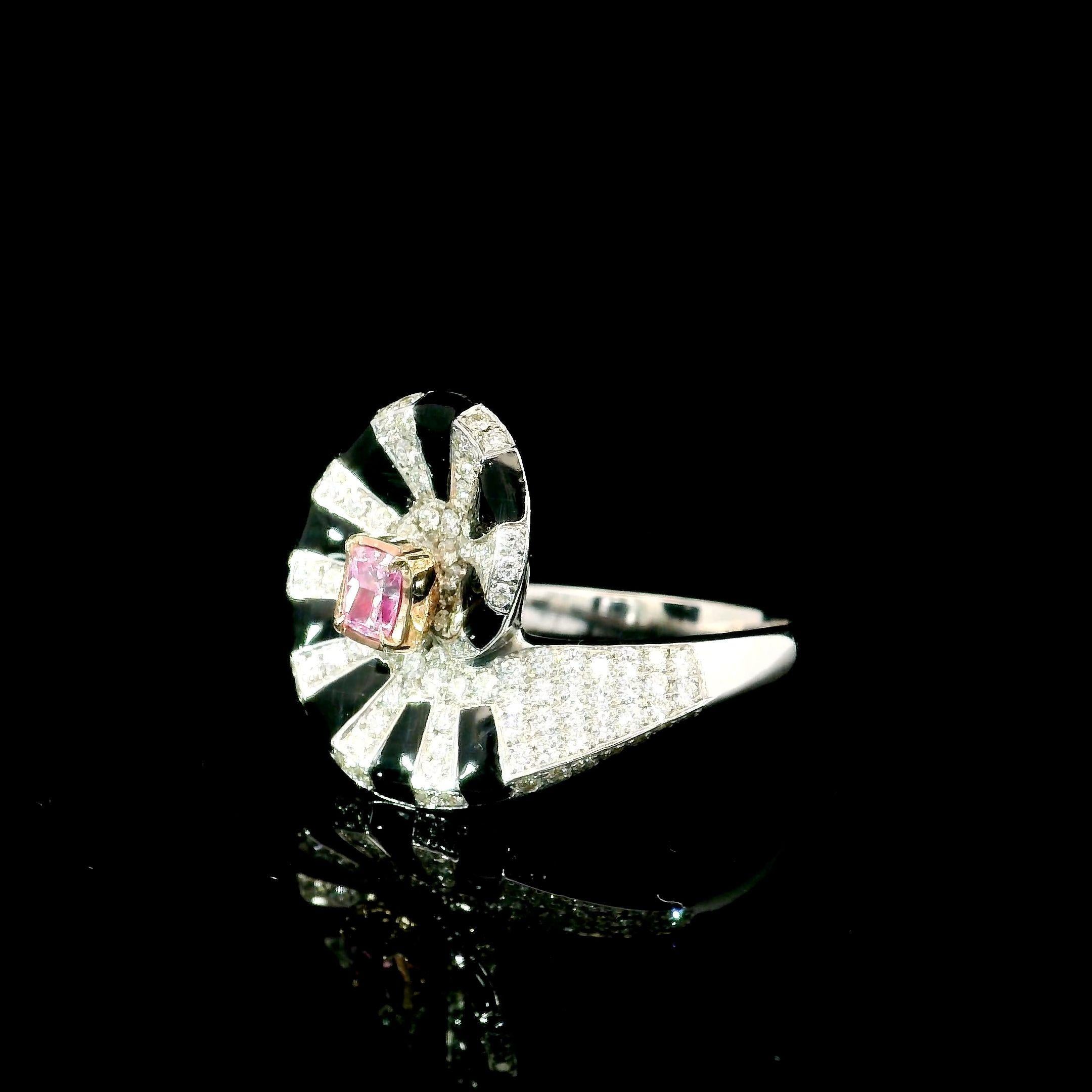 Anello con diamante certificato GIA da 0,27 carati di colore rosa tenue con chiarezza VS2 In condizioni Nuovo in vendita a บางรัก, TH