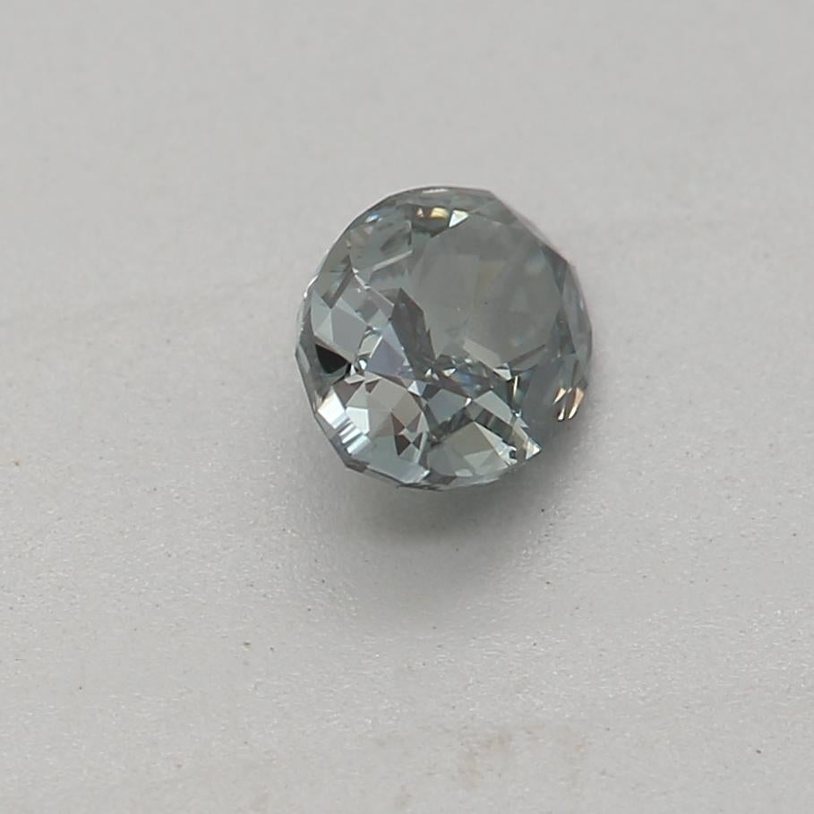 Women's or Men's GIA Certified 0.27 Carat Fancy Dark Gray Green SI1 Clarity Diamond For Sale