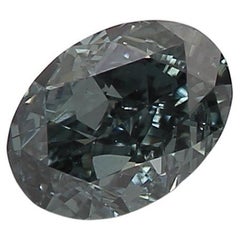 Diamante certificado por el GIA de 0,27 quilates de color verde gris oscuro de fantasía y claridad SI1